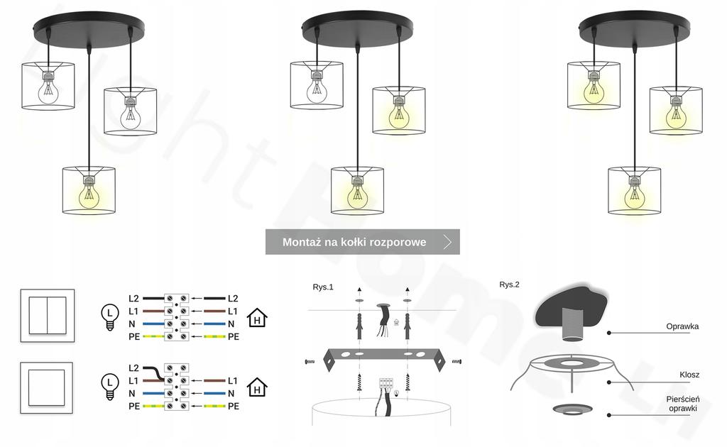 Hanging Lamp, Ceiling Chandelier, Lampshade, Boho Juta