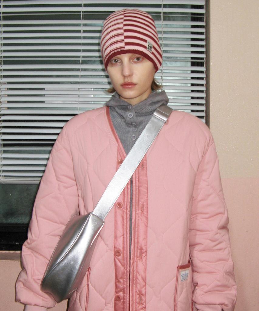 SINOON Stripe Color Block Beanie (Cherry)
