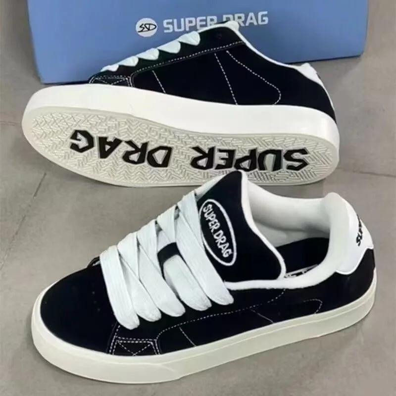 Fashion 2024 Fashion Lace-up Chunky Sneakers Spring Skateboard Shoes for Women Casual Tenis Woman Street Platform Vulcanized Shoes