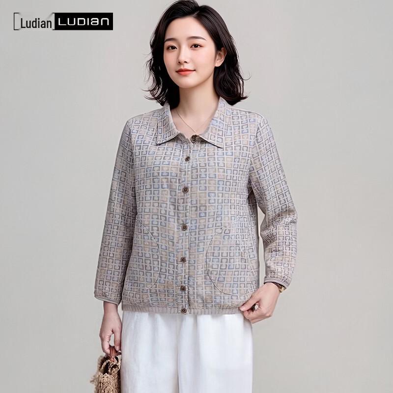 LUDIan Women's Pure Cotton Casual Long Sleeve Shirt