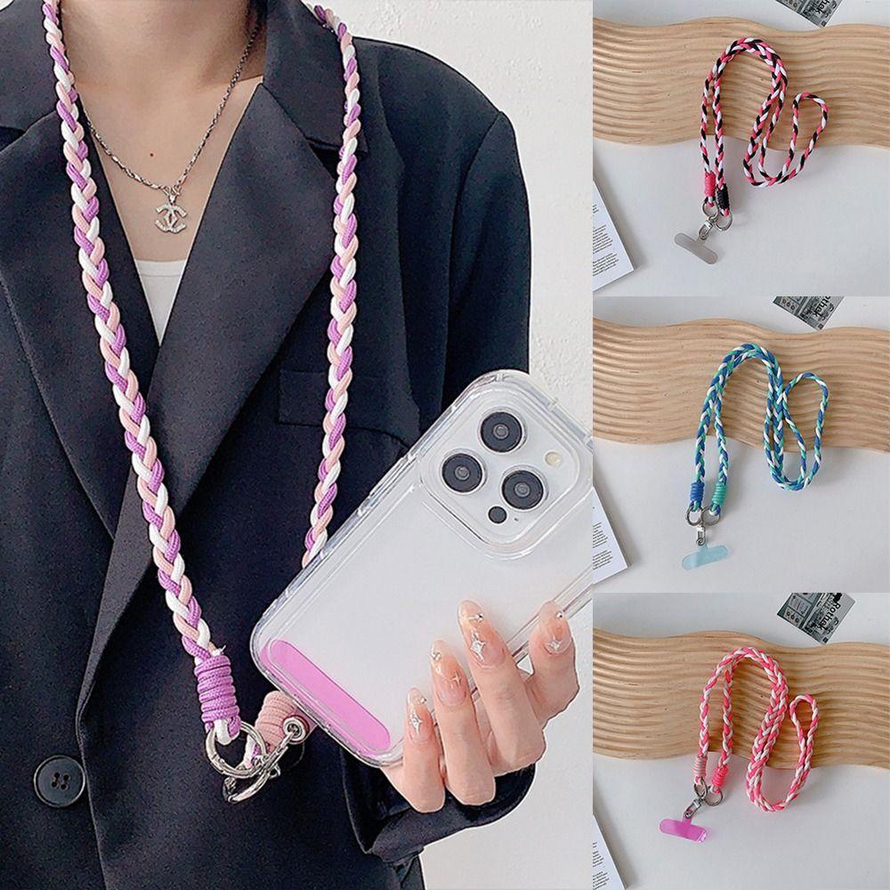 

Плетеный шнур для подвешивания телефона Ремешок для телефона через плечо Ремешок с прокладкой Универсальный ремешок для телефона