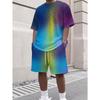 Urbaner Streetwear-Trend Herren Rundhals Kurzarm Shorts-Set, Outdoor Einfach Lässig und Bequem