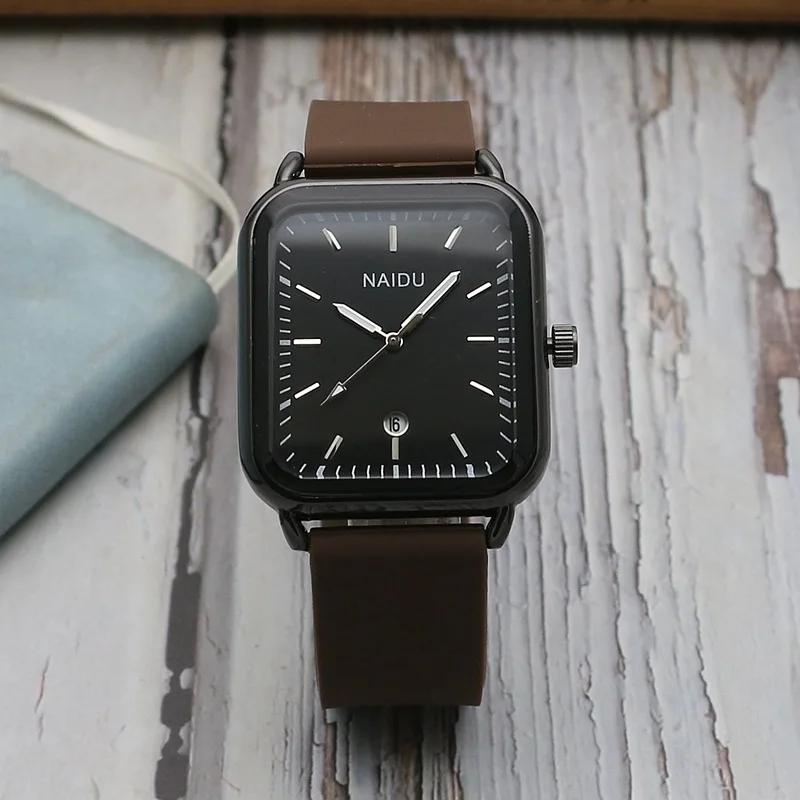 Rectangle Calendar Male Female Watch Fashion Student Silicone Watch Belt Simple Quartz Watch Relogio Feminino Zegarek Damski
