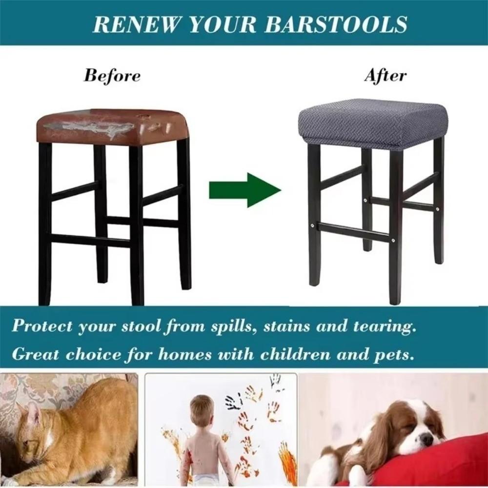Square Chair Seat Slipcover Stretchable Saddle Seat Covers Stool Protector  Bar Stool Use