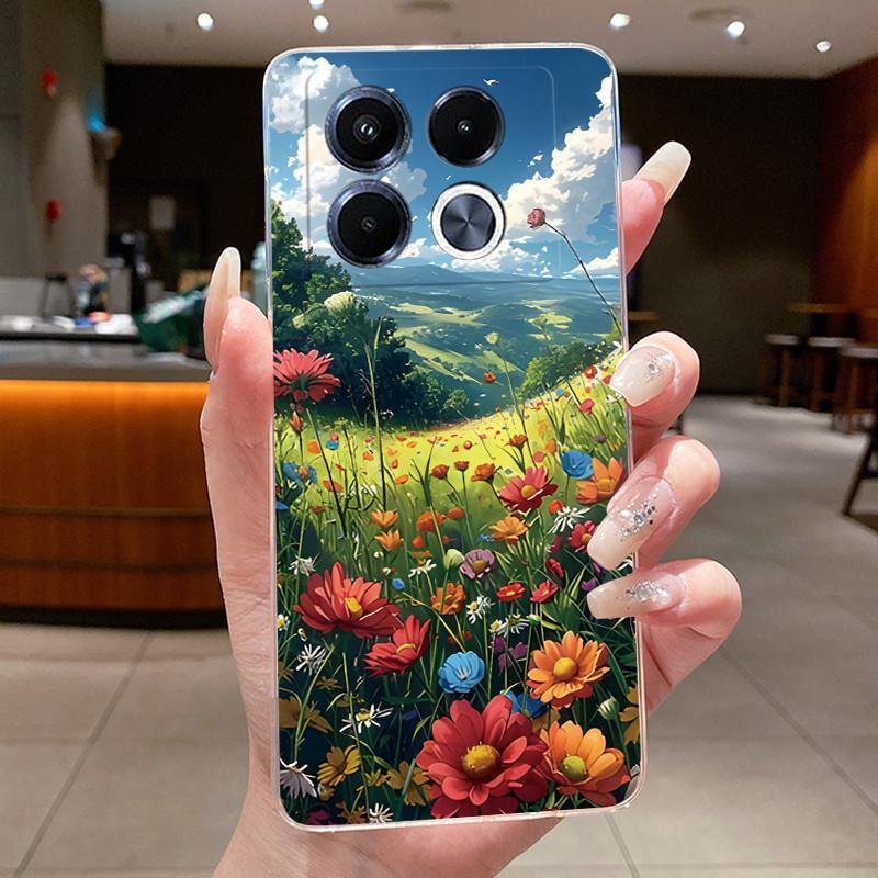 Unique Design Pattern Phone Case For Infinix Note 40 5G/X6851/X6852 Shockproof Soft Casing Soft TPU Transparent Back Cover