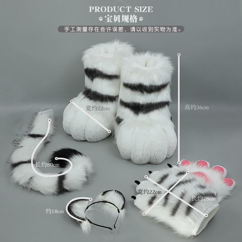 Handmade Tiger Tiger Shengwei Plush Beast Ear Headband Cosplay Simulation Beast Ear Tiger Ear Headband Hair Accessories