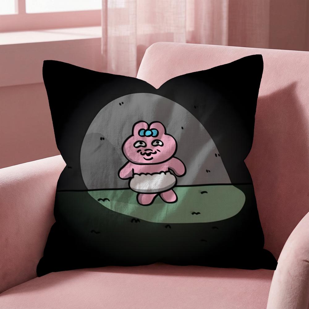 Kawaii O-Opanchu Usag Cushion Cover Multi-Scene Pillow Cover for Home & Car - Reversible, Soft & Durable for Daily Use