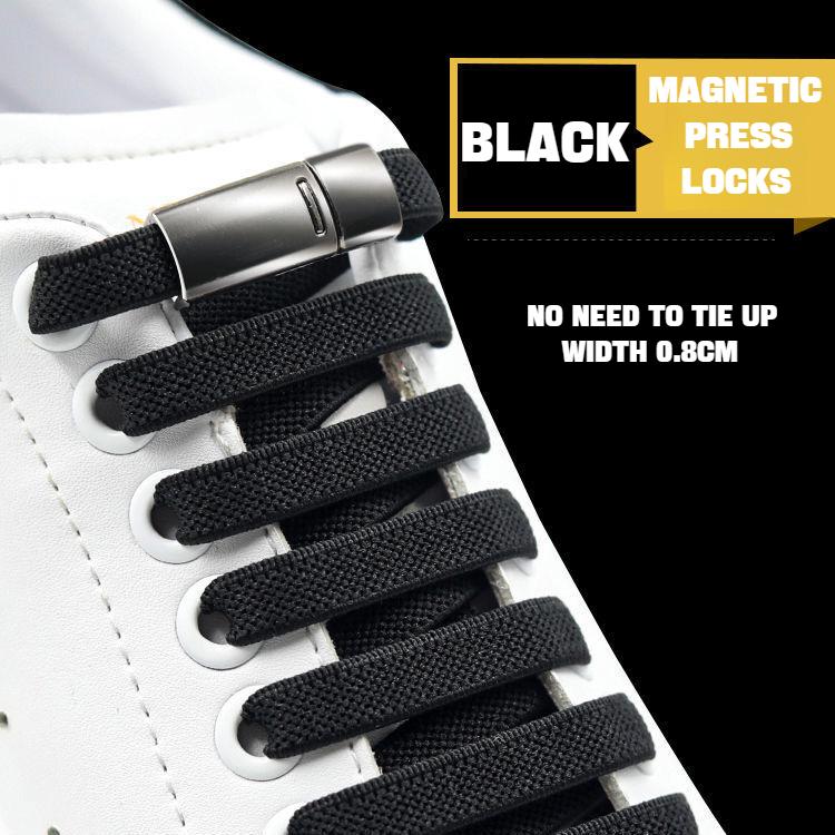 1Pair Magnetic Lock Shoelaces Without Ties Flat Elastic Laces Sneakers Boots No Tie Shoelace Rubber Bands for Shoe Accessories