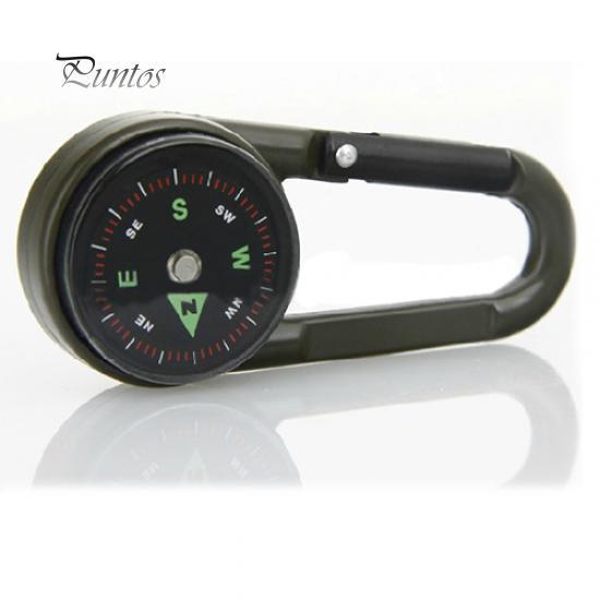 Multifunctional Carabiner Mini Compass + Thermometer + Keychain In 1