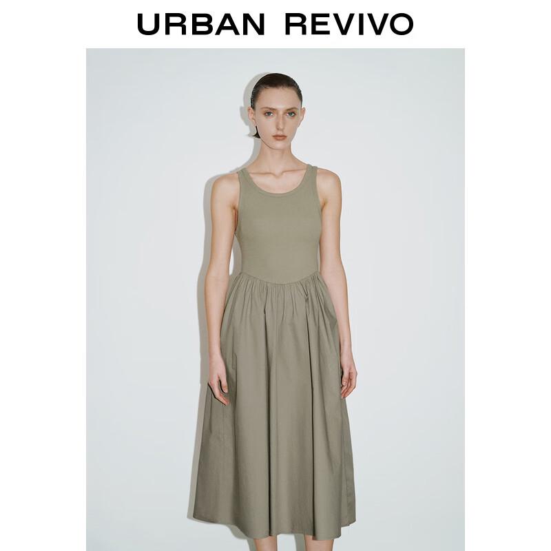 

Женское платье без рукавов с драпировкой и вставками UR 2025 S