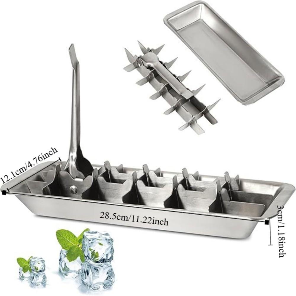 18 Slot Ice Cubes Mold Movable Partition Ice Cube Maker Household Ice Cube Tray  Easy To Clean