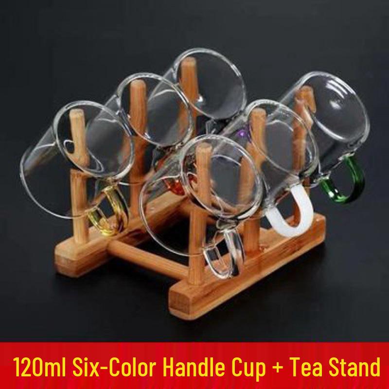 Heat-Resistant Glass Tea Cup with Handle - Household Gongfu Style, Transparent and Thickened for Individual Use