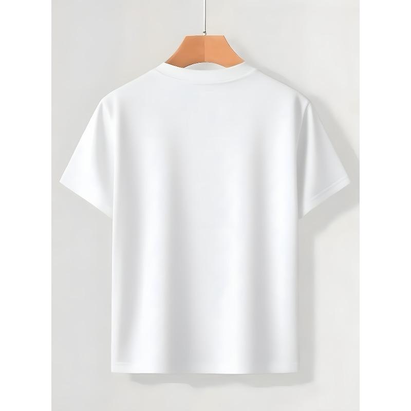 Kids Crewneck Summer Tee, Fun Math Equation Print Casual Short Sleeve Top for Outdoor Wear