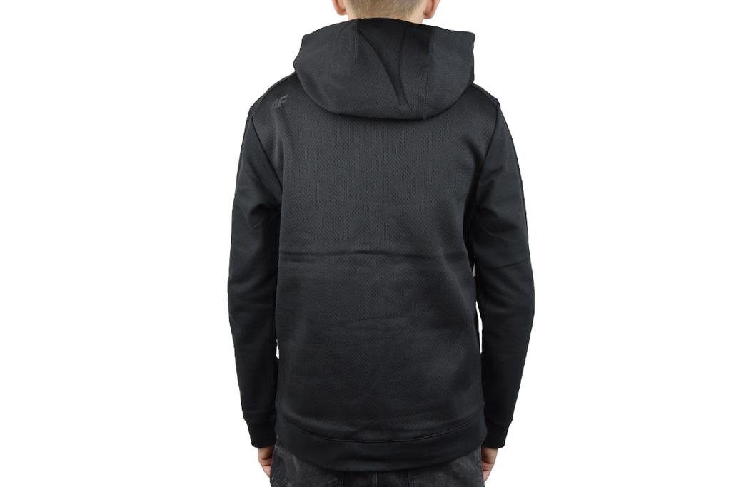 4F Męska bluza z kapturem, męska czarna bluza