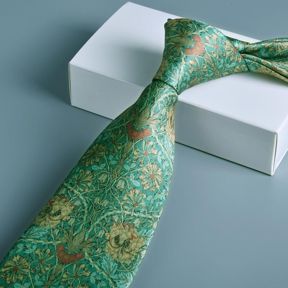 

Чоловіча формальна краватка 8 см з великим візерунком - Ручний друк Новий стиль