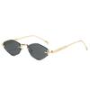 Latest Luxury Small Frame Gradient Diamond Female Sunglasses Luxury Stylish Alloy Metal Frame Design Male Sun Eyewear UV Protection 400