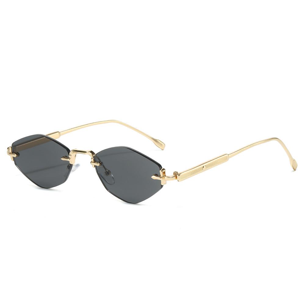 Superhot Eyewear 79400 Fashion 2026 Retro Rimless Irregular Polygon UV400 Protection Sunglasses for Women Men C1