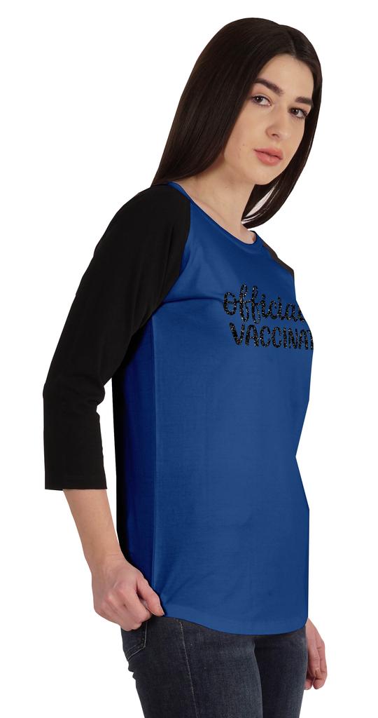 Inkmeso Officially Vaccinated Womens Funny Pro-Vaccine Tee Graphic T-shirt