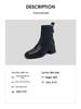 Women's Chunky Heel Knitted Short Boots 2025: Versatile Slim Fit British Style High Heel Martin Elastic Sock Boots for Autumn/Winter