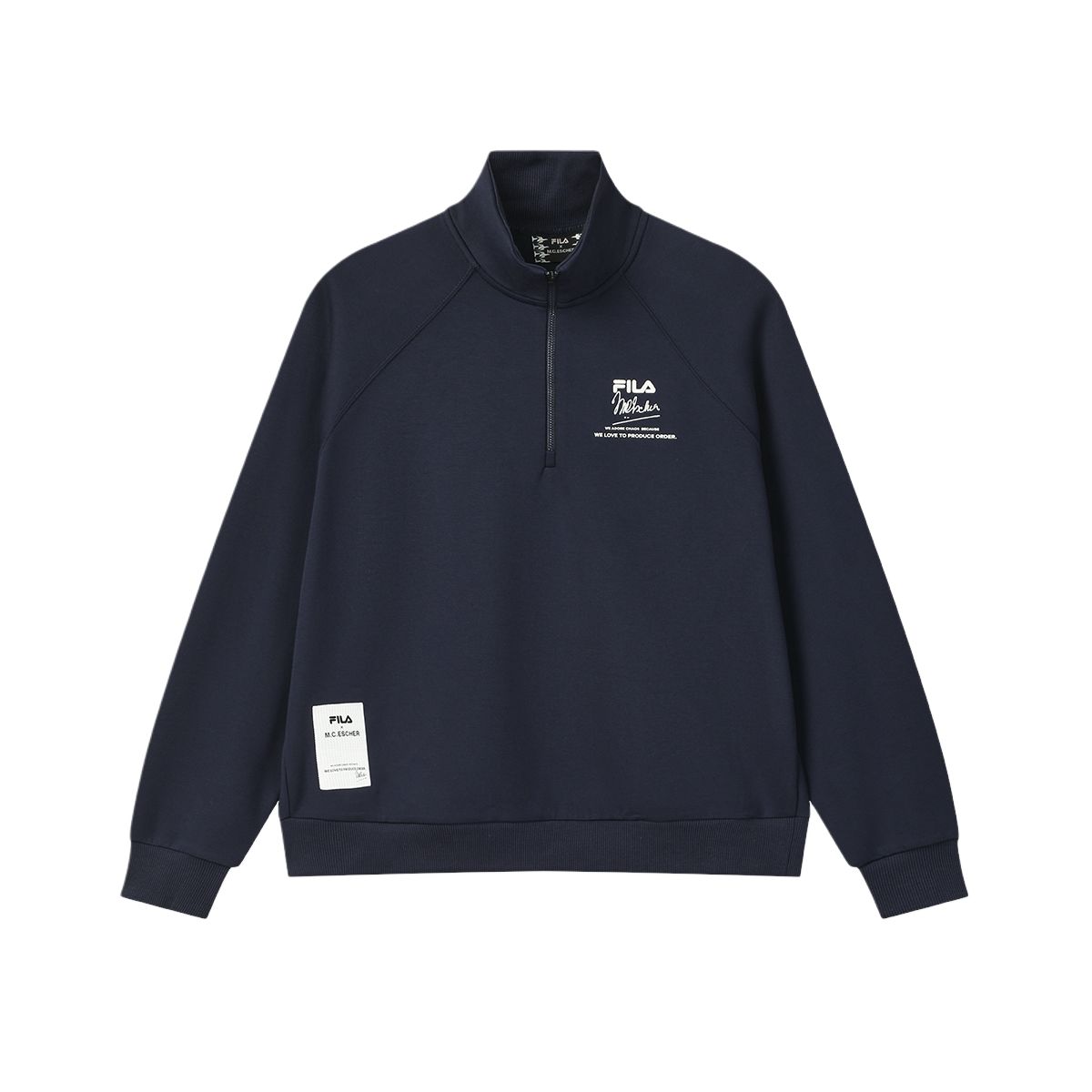 

Fila Пуловер с воротником-стойкой Heritage, рукав реглан, свободный свитшот, женский свитшот F11W548227F-DB XS