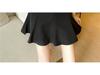 Women's Plus Size Black Puffy High Waist A-Line Pleated Skirt for Spring & Autumn