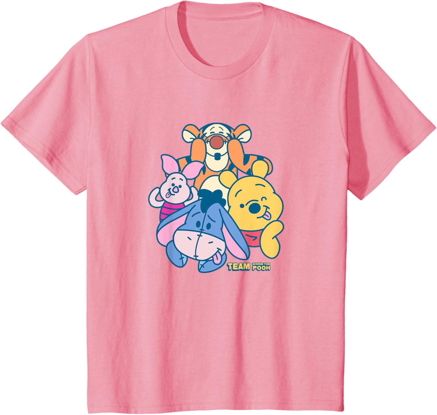 Hot Fashion Casual Disney Winnie The Pooh Team T-Shirt S-4XL Four Seasons M розовый