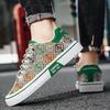 Summer New Canvas Shoes Vintage Print Breathable Anti-Odor Casual Shoes Men's Model