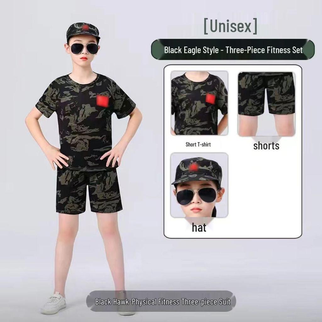 Çocuk Kamuflaj Askeri Üniformaları (Erkek ve Kız Çocukları İçin) - Anaokulu Eğitimleri, Yaz Kampları veya Okul Gösterileri İçin Mükemmel.