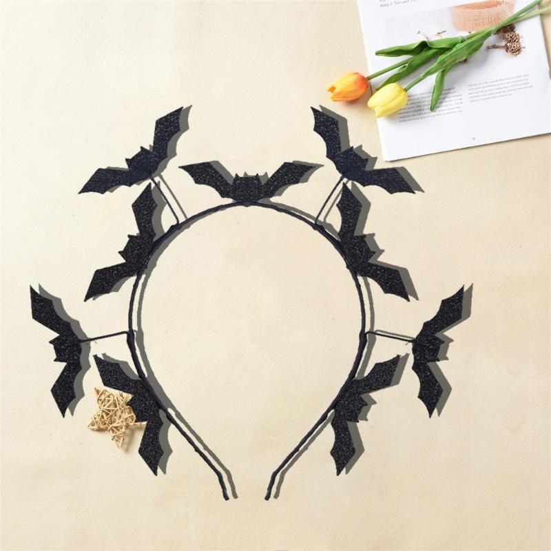 Halloween Black Bat Headband Fashionable Bat Hair Hoop for Adult Children Hairpieces Cosplay Costume Accessory