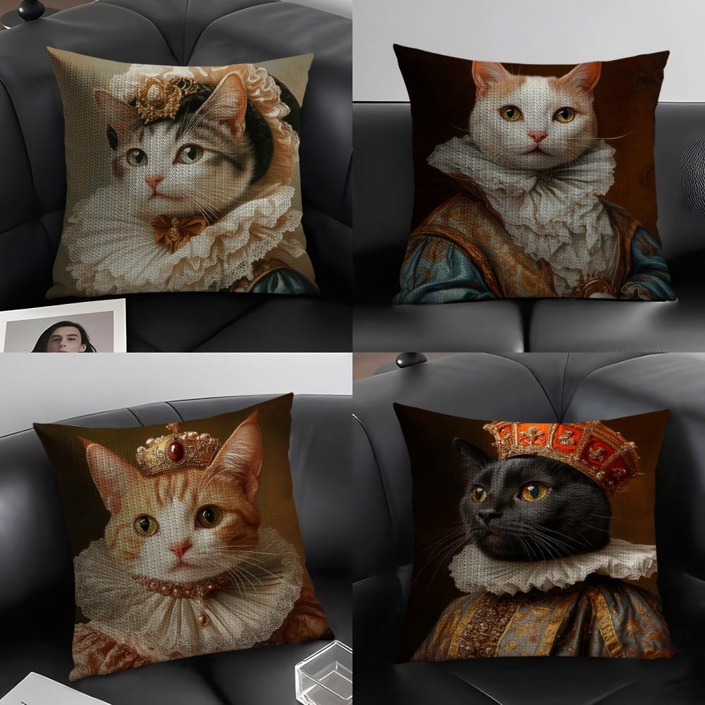 Shunika Chen Unisex Cat Person Cat Queen Pillow Case Linen Cushion Covers For Decorative Sofa Home Pillows Case Car Chair Pillows Cases