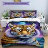 3pcs Tiger Moon Night Print Duvet Cover Set - Includes 1 Duvet Cover and 2 Pillowcases, No Quilt Core, All-Season Home Decor yy251111015