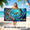 Fish Ocean Theme Beach Towel Personalized Custom Name & Text Soft Quick Dry Beach Towel for Swimming Travel