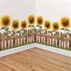 Samolepky ve venkovském stylu - Samolepky na zeď se slunečnicovým plotem - Svěží prvky - Samolepicí - Bez zbytků