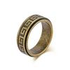 Rotatable Retro Great Wall Pattern Titanium Steel Ring Men's Back Pattern Decompression Ring