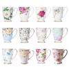 350ML Bone China Ceramic Coffee Mug Cafe Floral Painting Cup Creative Ceramic Milk Tea Cup Vintage Tea Ceremony Drinkware