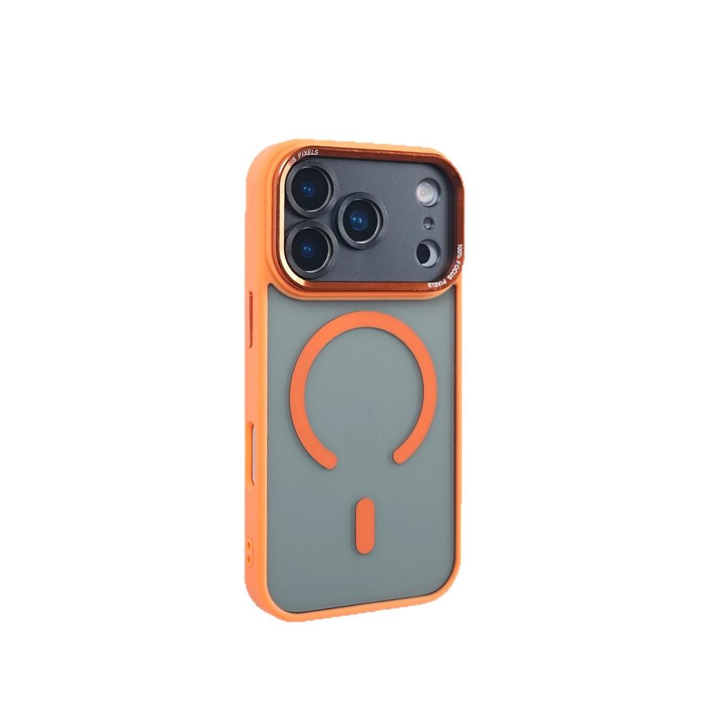Applicable to iPhone17Promax transparent magnetic mobile phone case Apple 16 metal eagle eye lens all-inclusive protective case