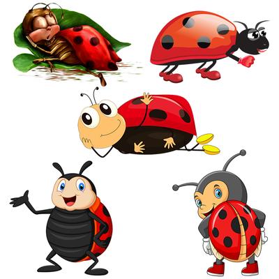 Cute LadyBug Self-Adhesive Decal Cartoon Insect Car Sticker Waterproof Auto Decors