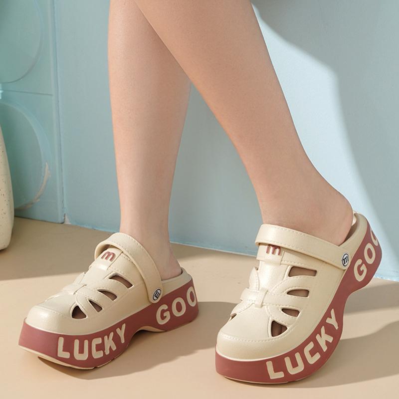 Smile Damen-Sandalen Beliebte Lässige Slip-on Höhlen-Schuhe Sommer Weich-sohlige Bequeme Strand-Sandalen Dick-sohlige Hausschuhe
