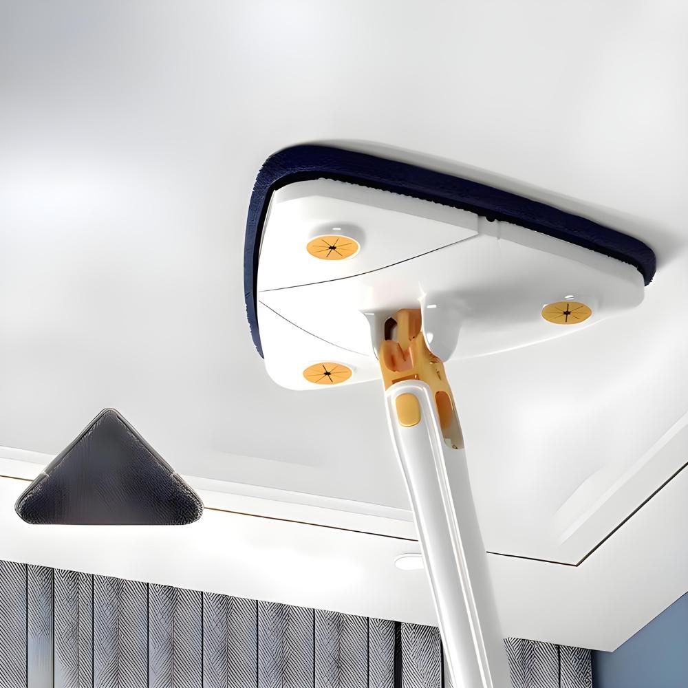 Rotating flat triangular mop, white