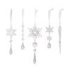 Crystal Christmas Ornaments for Tree Clear Acrylic Snowflake Icicle Ornaments with Drop Pendants for Winter Wonderland Chandelier Xmas Tree Decor