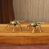 1Pcs Tea Pet Insects Animal Figurine Home Desktop Decoration Retro Brass Fly Insect Ornament Miniature Statue Vintage Craft