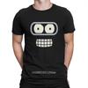 T-shirts Visage de Bender Hommes F-Futurama Loisir Coton Pur T-shirts Col Rond Manches Courtes T-shirt Cadeau d'Anniversaire Hauts