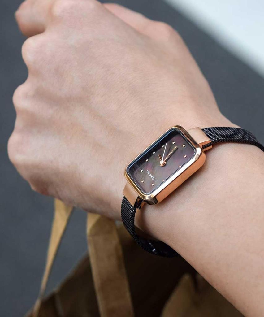 Montre simple de conception danoise nordique BERING importée et verre saphir cadeau cadeau Japon limité classique Petit collection ceinture en maille d'acier inoxydable