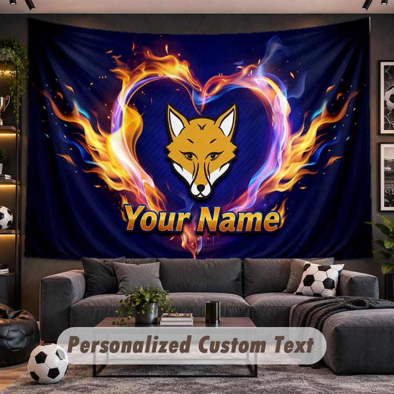 Wall Hanging Tapestry Custom NameLeicester City Pattern Personalized Printed Fabric Wall Decor
