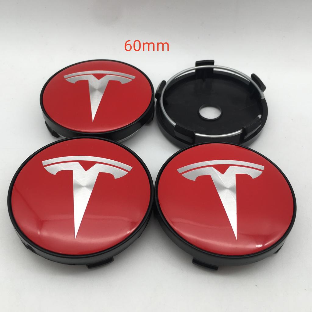 AAAIK1 20pcs 56mm 60mm 68mm For Tesla Model 3 Model Y Model S X Car emblem Wheel hub Center Cap Badge covers Decals Styling accessories