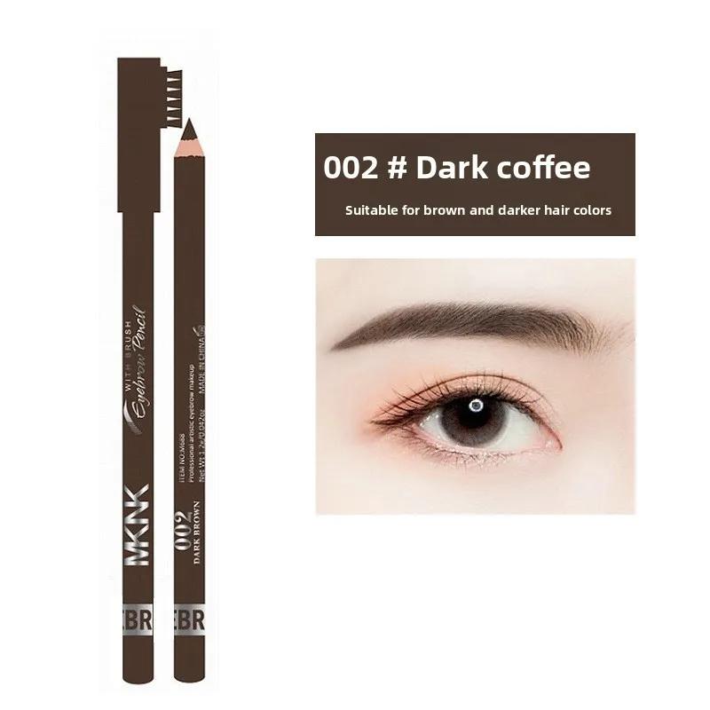 Wooden Double-Ended Eyebrow Pencil 4 Colors Waterproof Smudge Proof Eyeliner Pen Matte Long Lasting Chromogenic Makeup Pen
