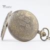 Vintage Unisex Hollow Gear Arabic Number Quartz Pocket Watch Pendant Necklace