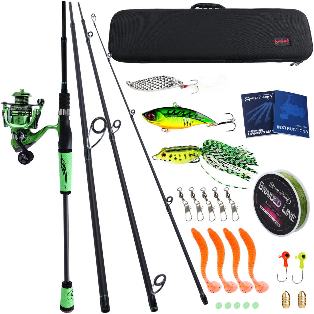 Spinning Fishing Rod and Reel Set 2.1m Fishing Rod with 2000 Fishing Reel for Carp Fishing Tools