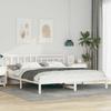 White Bed Frame with Headboard 180 x 200 cm Solid Pine Wood