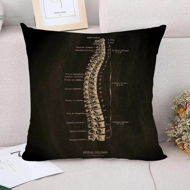 Cushion Cover  Anatomical Skeleton Pillow Cases Pillowcase Pillowcases for Pillows X Cushions Covers for Bed Pillows